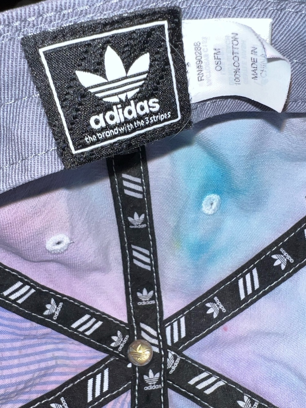 Adidas Pastel Tie-Dye Adjustable Sporty Hat Pink, Blue, Green One Size - Picture 9 of 9